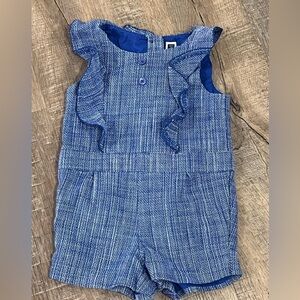 Janie and Jack Blue Textured Ruffle Romper baby girl 2t